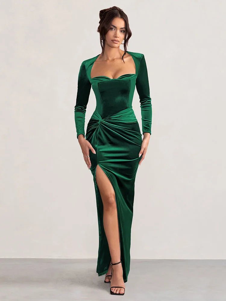 Velvet Midi Dress – Chic Elegance for Evening Events - 3