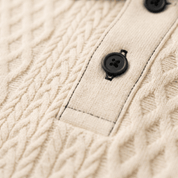 Apricot Knitted Polo Shirt with Rib Knit Details - Montford & Co