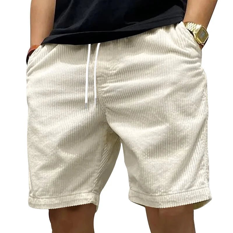 Bottom – Mens – All Season – Casual Corduroy Shorts in Yellow Apricot – Montford Co - Montford & Co