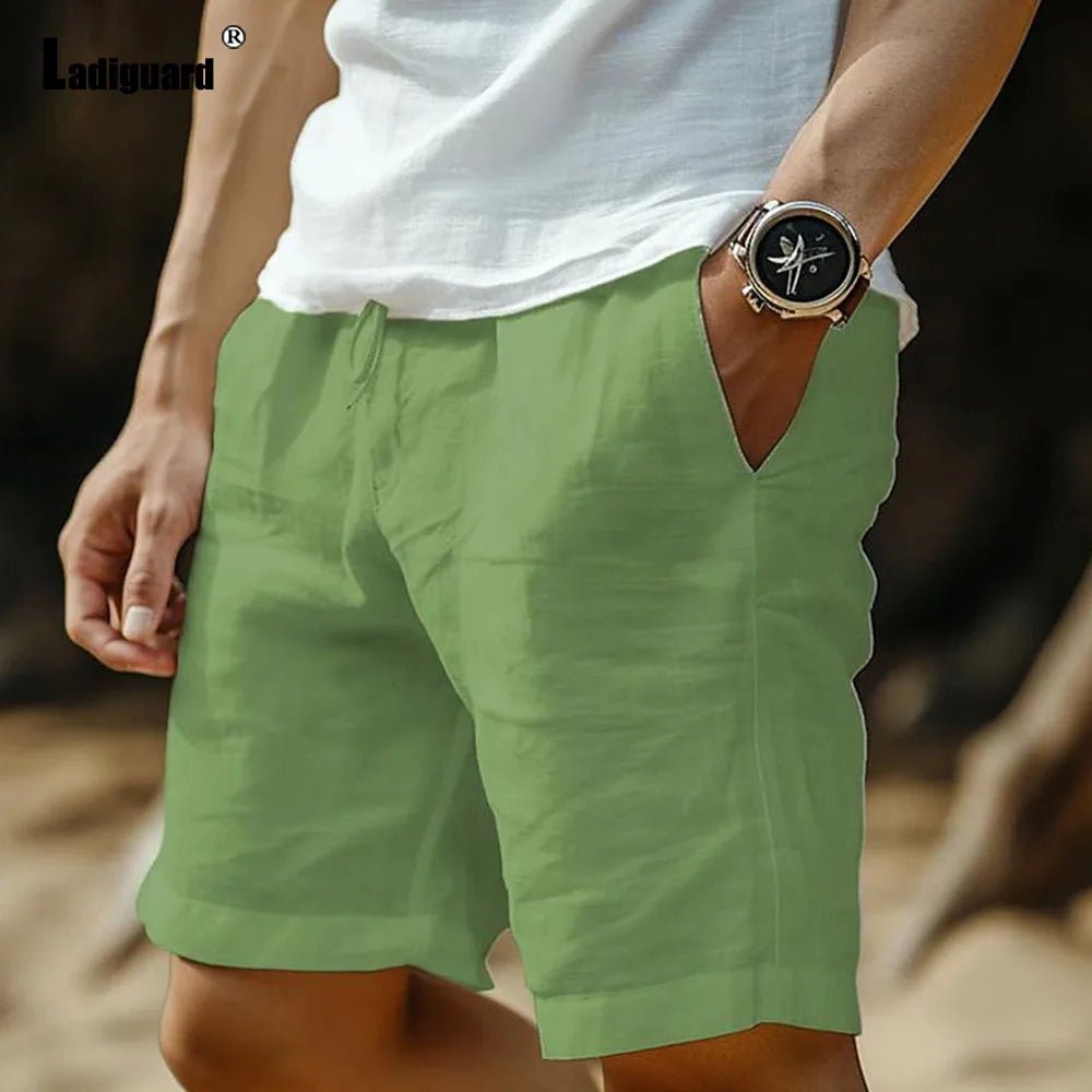 Bottom – Mens – All Season – Plus Size Vintage Stand Pocket Cotton Shorts – Montford Co - Montford & Co