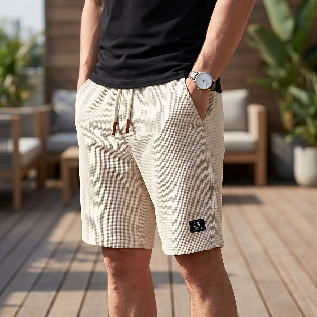 Bottom – Mens – Spring & Summer – Comfortabele Korte Broek met Elastische Taille – Montford Co - Montford & Co