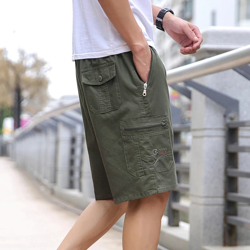 Bottom – Mens – Spring & Summer – Mens Cargo Shorts with Zipper Pockets – Montford Co - Montford & Co