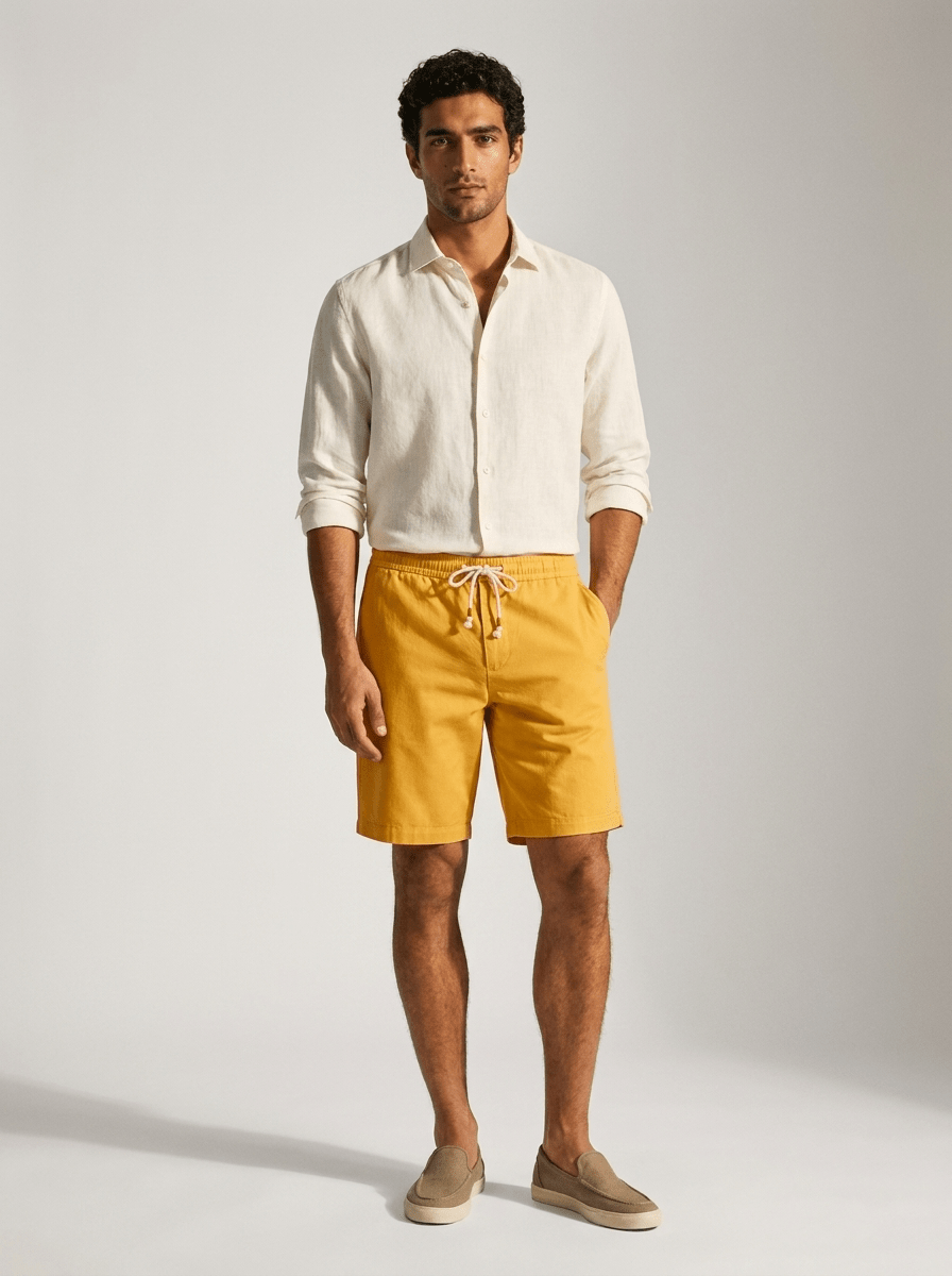 Bottom – Mens – Spring & Summer – Men's Cotton Solid Color Shorts – Montford Co - Montford & Co