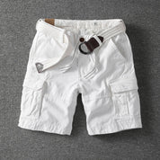 Bottom – Mens – Spring & Summer – Men's White Camouflage Cargo Shorts – Montford Co - Montford & Co