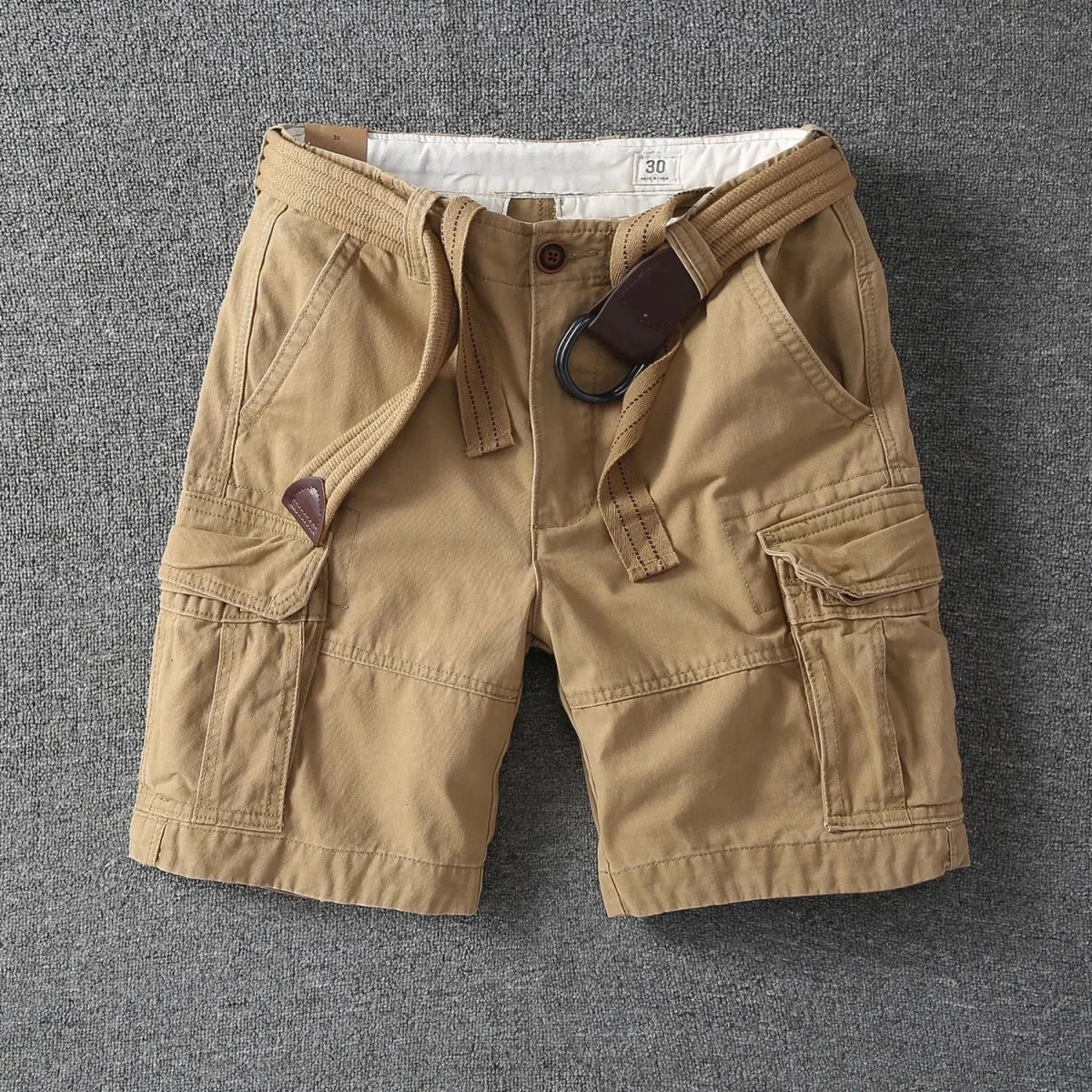 Bottom – Mens – Spring & Summer – Men's White Camouflage Cargo Shorts – Montford Co - Montford & Co