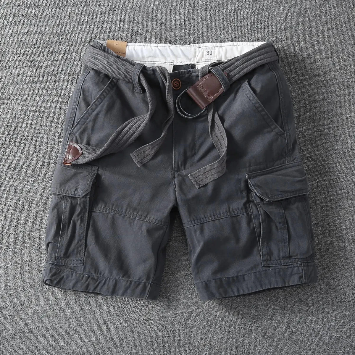 Bottom – Mens – Spring & Summer – Men's White Camouflage Cargo Shorts – Montford Co - Montford & Co