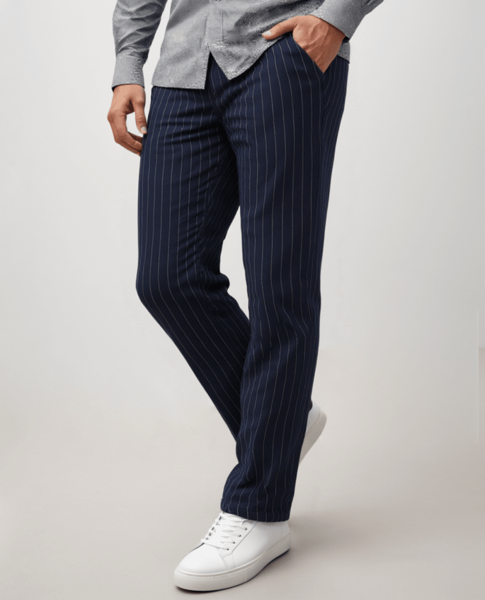 Breathable Striped Trousers - Montford & Co