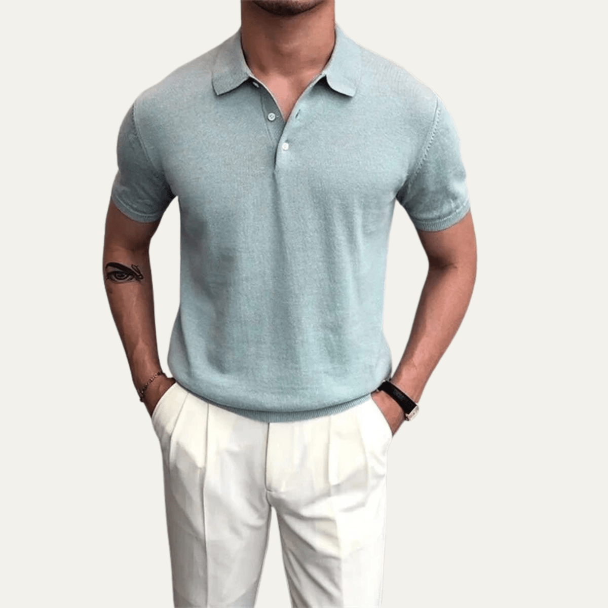 Business Casual Knitted Polo Shirt - Montford & Co