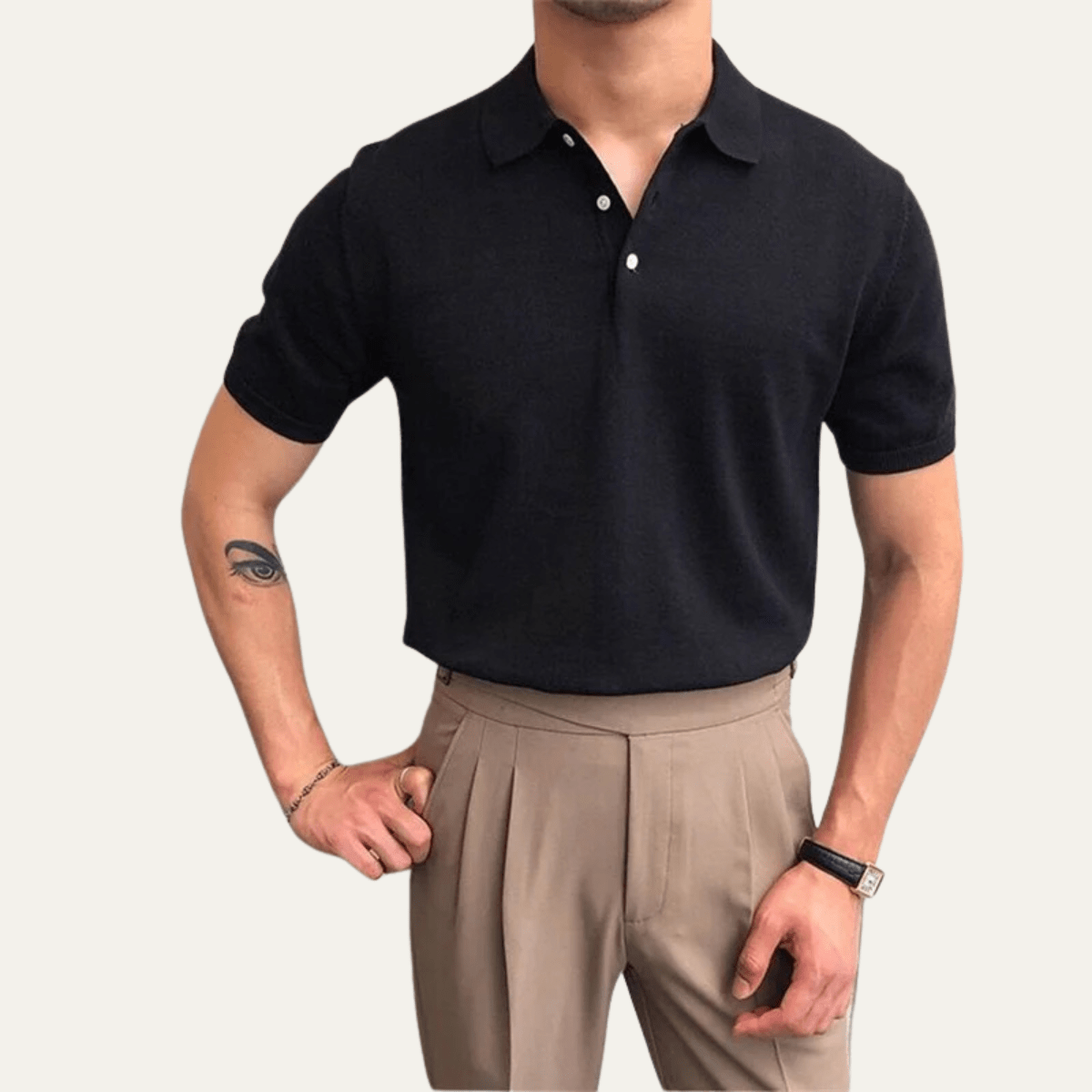 Business Casual Knitted Polo Shirt - Montford & Co