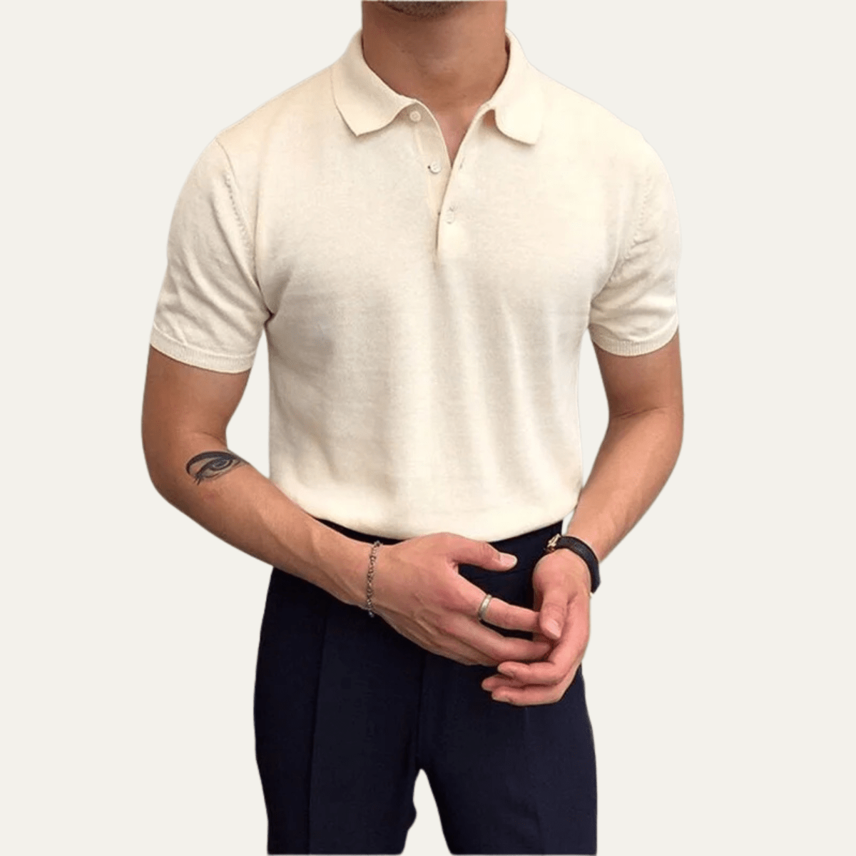 Business Casual Knitted Polo Shirt - Montford & Co