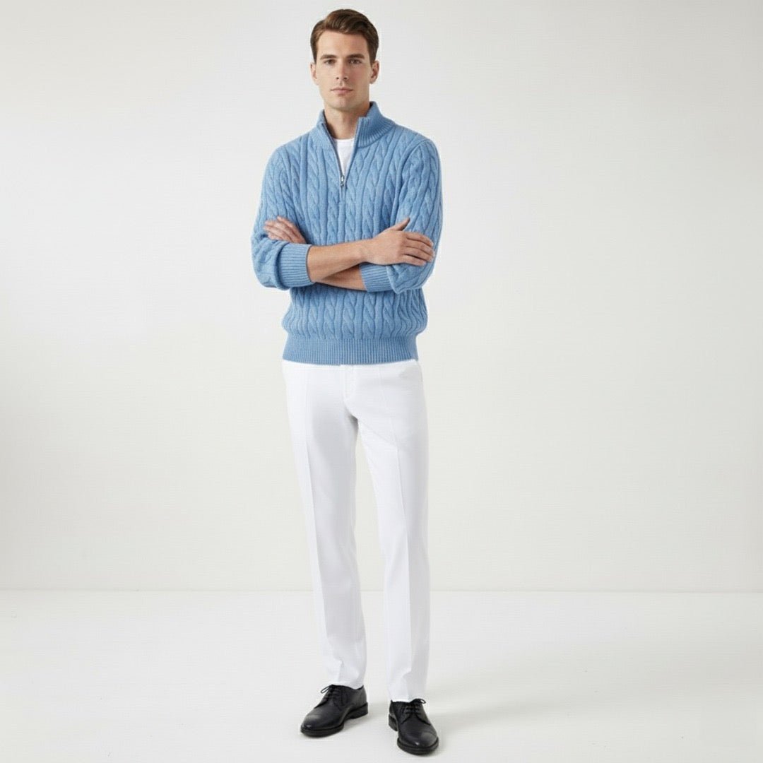 Cable Zip Sweater Trousers Set - Montford & Co