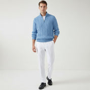 Cable Zip Sweater Trousers Set - Montford & Co