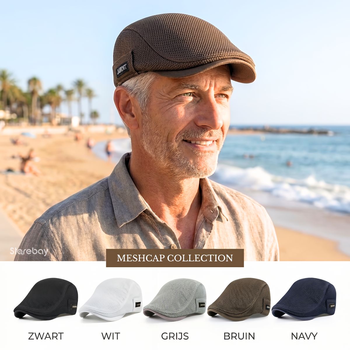 Cap – Mens – Spring &amp; Summer – Casual Platte Pet met Mesh - Ontwerp – Montford Co - Montford & Co