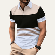 Casual Colour Block Polo Shirt - Montford & Co