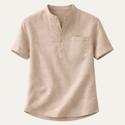 Casual Cotton Linen Henley Shirts - Montford & Co