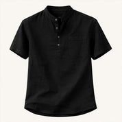 Casual Cotton Linen Henley Shirts - Montford & Co