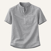 Casual Cotton Linen Henley Shirts - Montford & Co