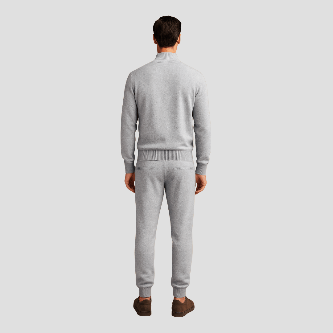 Casual Merino Wool Zip Up Jacket and Pants Set - Montford & Co