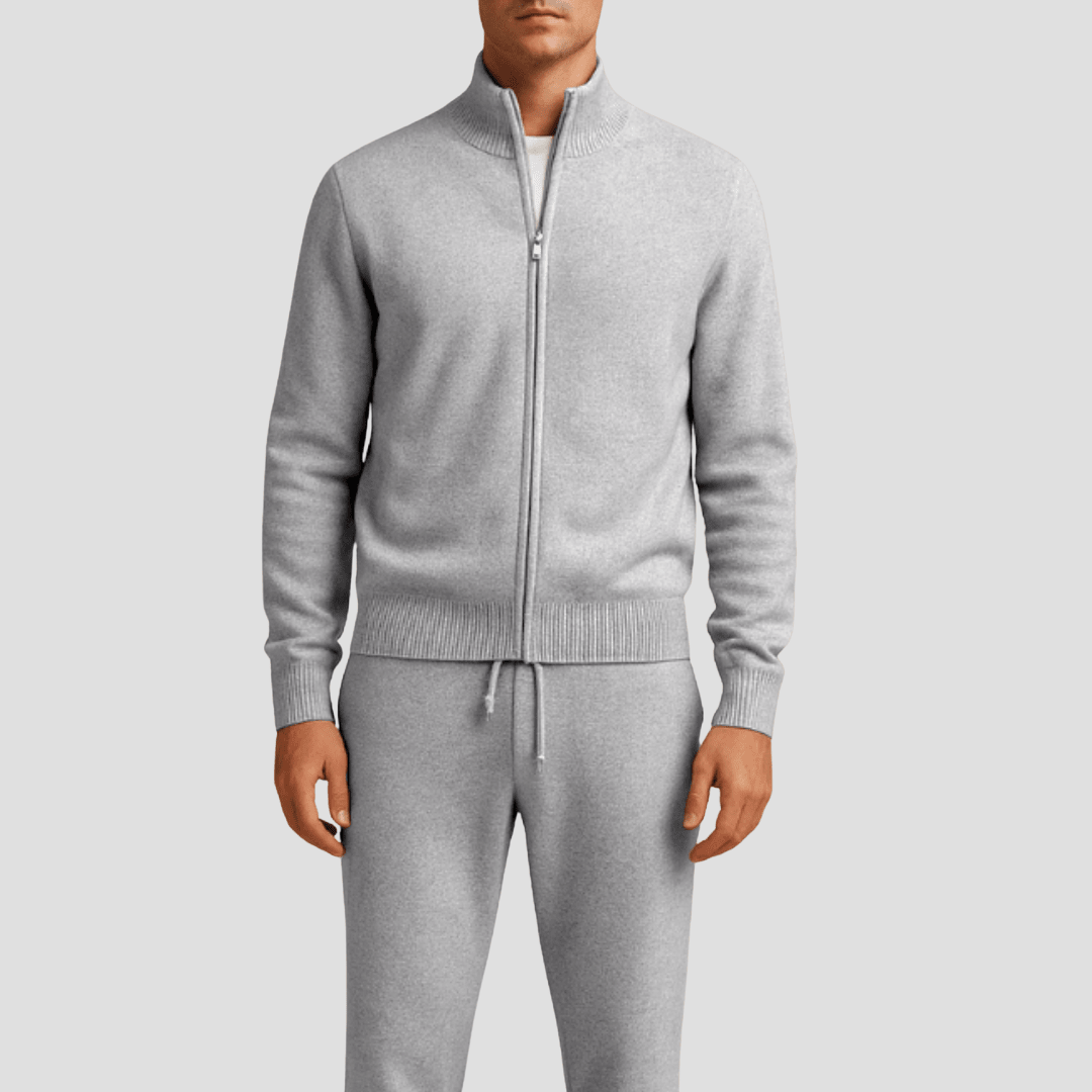 Casual Merino Wool Zip Up Jacket and Pants Set - Montford & Co