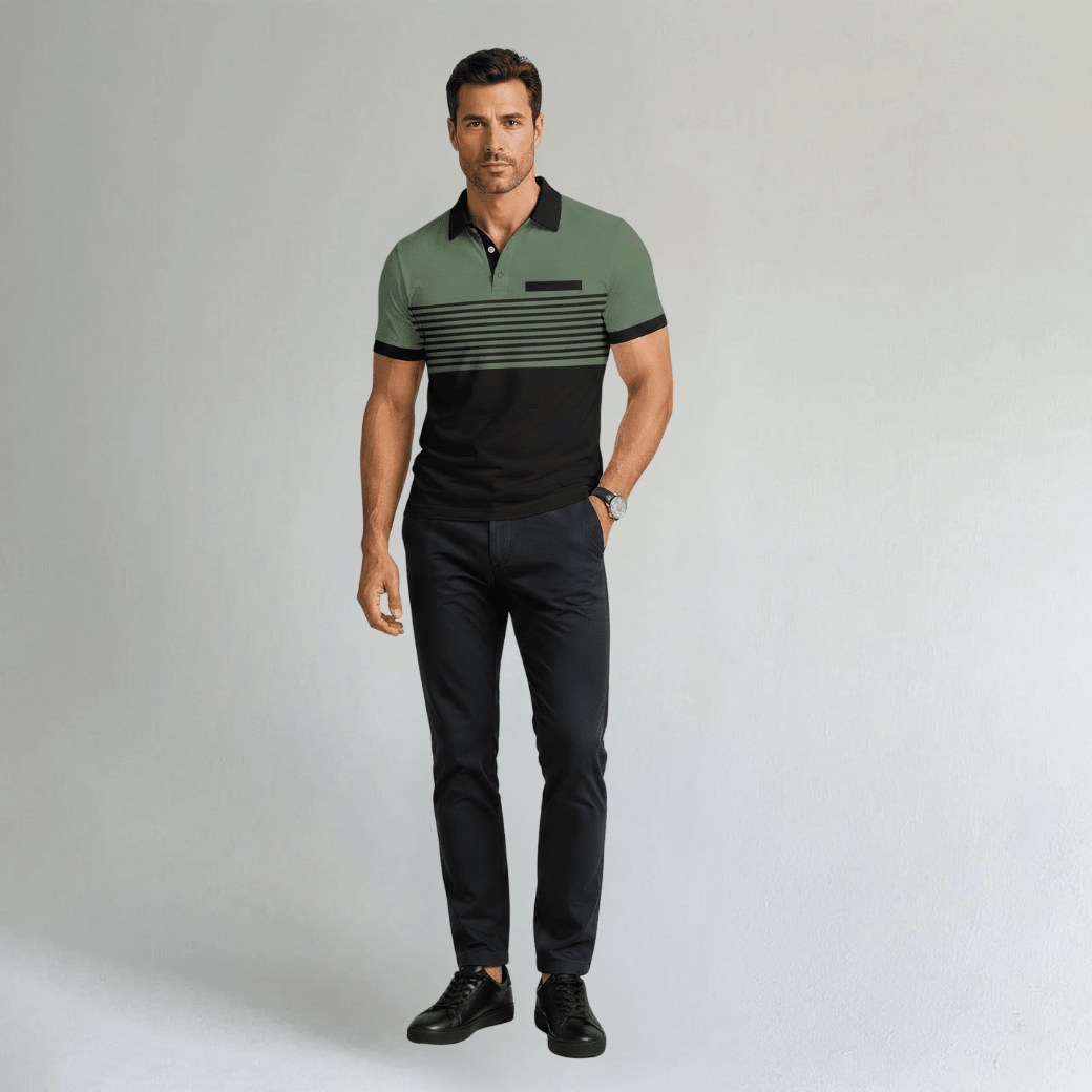 Casual Slim Fit Striped Polo Shirt - Montford & Co