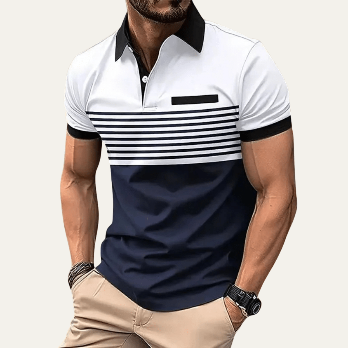 Casual Slim Fit Striped Polo Shirt - Montford & Co