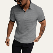 Casual Textured Polo Shirt with Contrast Collar - Montford & Co