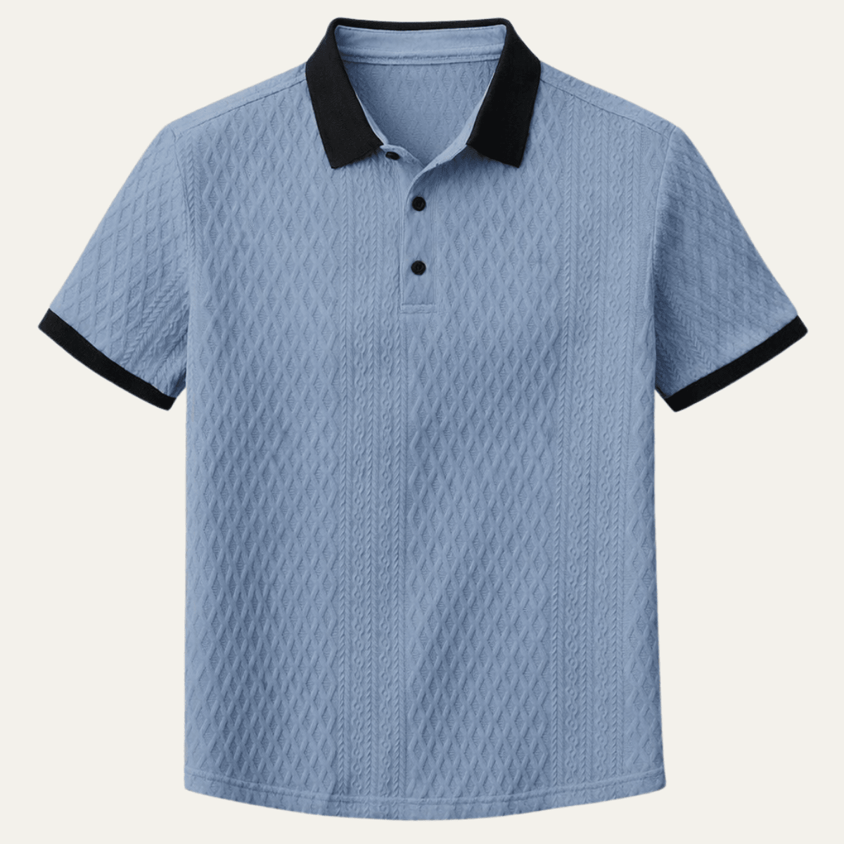Classic Textured Polo Shirt with Contrast Collar - Montford & Co