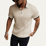 Classic Textured Polo Shirt with Contrast Collar - Montford & Co