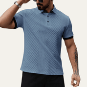 Classic Textured Polo Shirt with Contrast Collar - Montford & Co