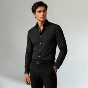 Geometric Print Button Down Shirt - Montford & Co