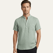 Glasgow Casual Cotton Linen Henley Shirt - Montford & Co