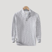 Half - Zip Cable Knit Sweater - Montford & Co