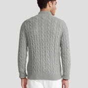 Half - Zip Cable Knit Sweater - Montford & Co