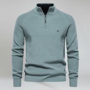 Half Zip Jumper in Wool Blend Top - Montford & Co