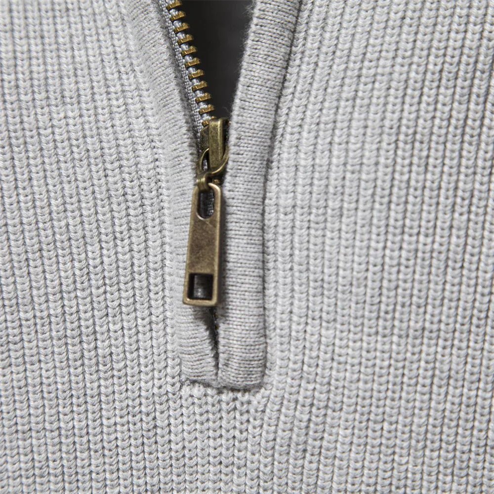 Half Zip Jumper in Wool Blend Top - Montford & Co