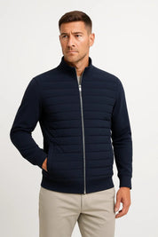 Hybrid Quilted Jacket with Knitted Sleeves - Montford & Co