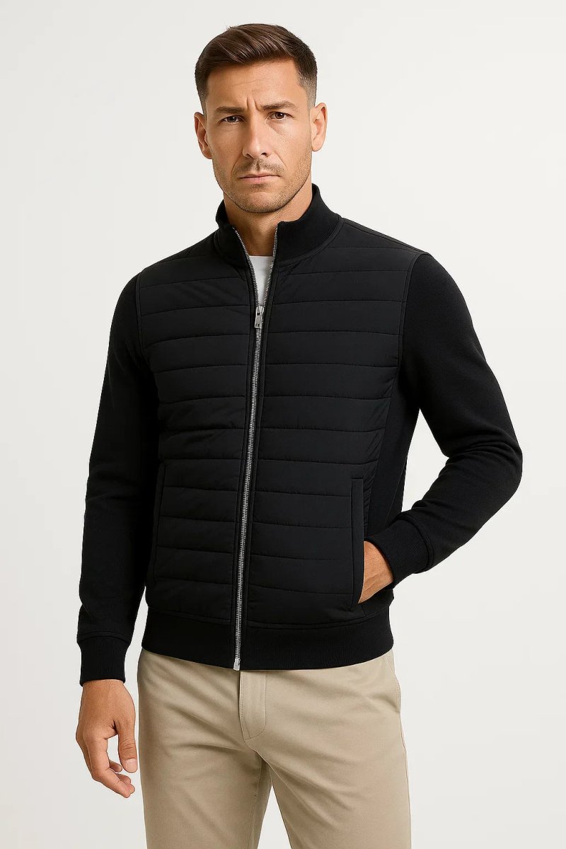 Hybrid Quilted Jacket with Knitted Sleeves - Montford & Co