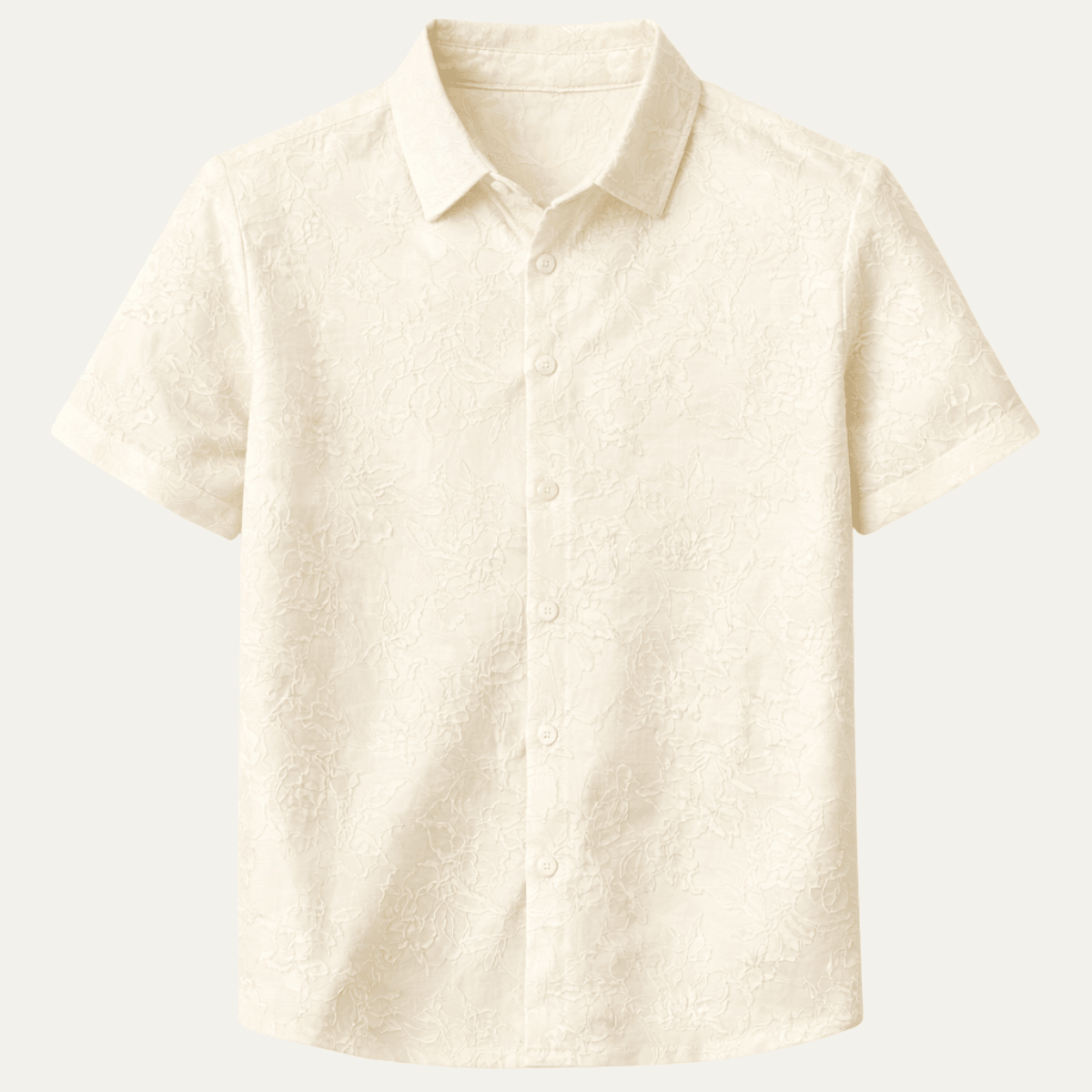 Ivory Textured Button - Up Shirt - Montford & Co