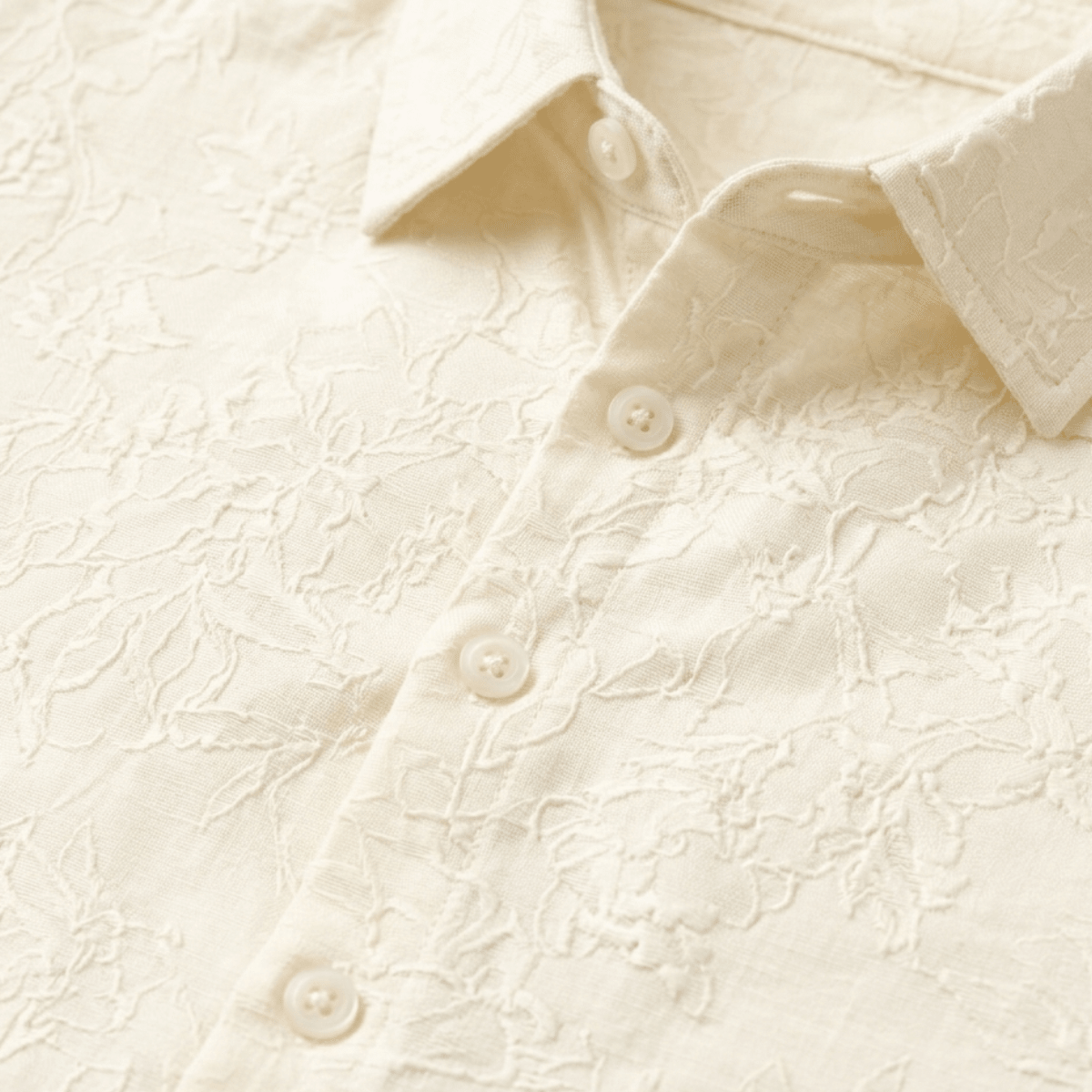 Ivory Textured Button - Up Shirt - Montford & Co