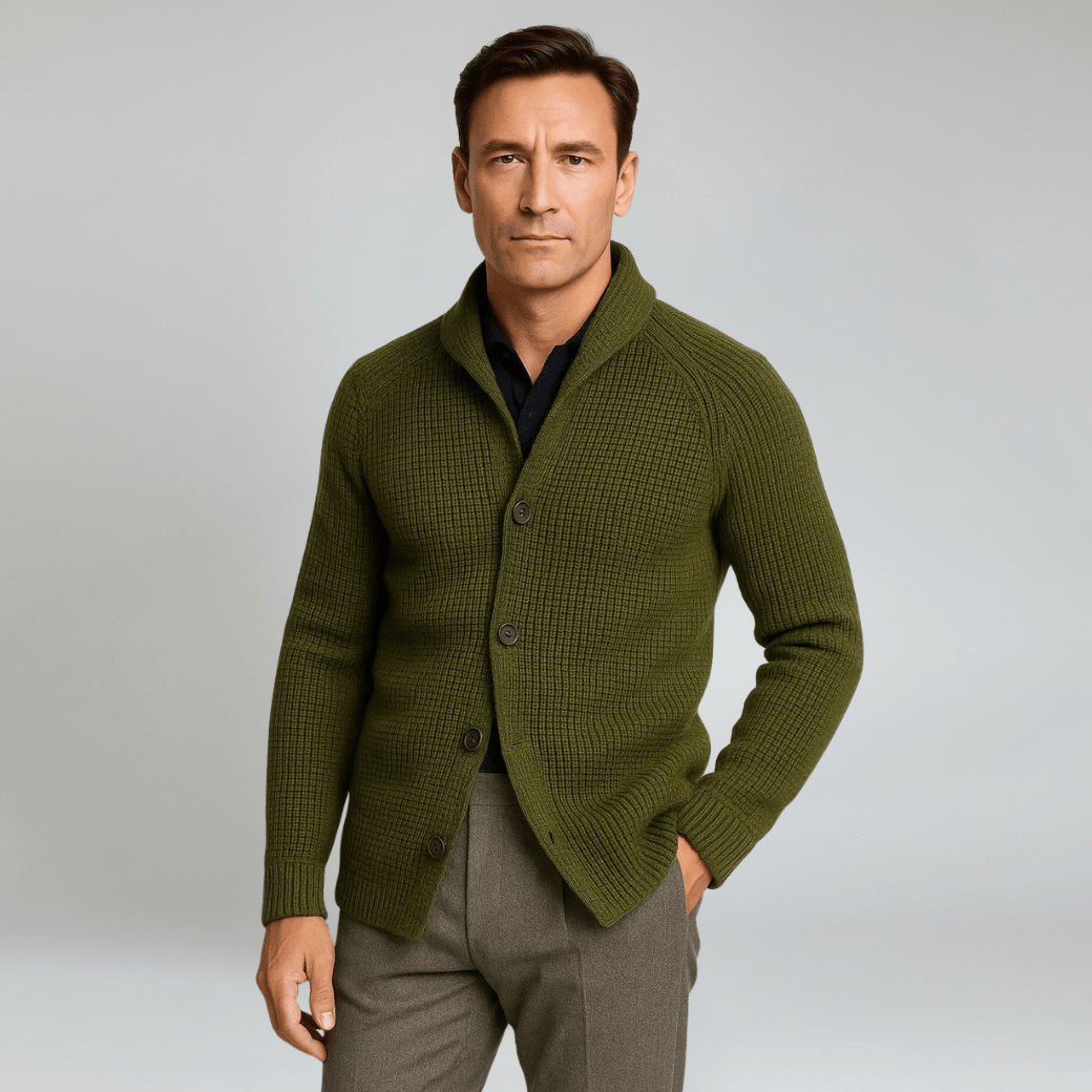 Knitted Wool Cardigan with Buttons - Montford & Co