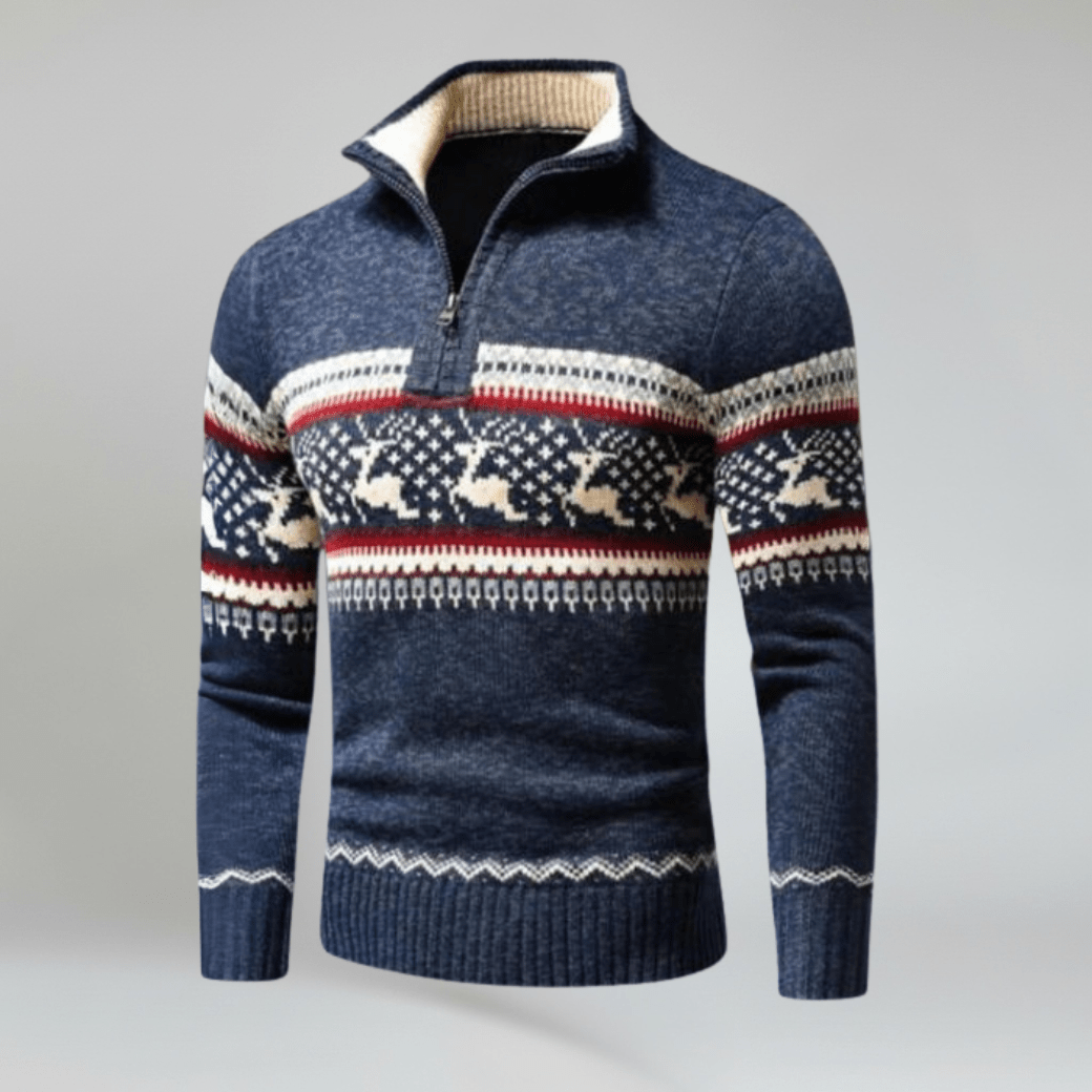Kris Fair Isle Half - Zip Sweater - Montford & Co