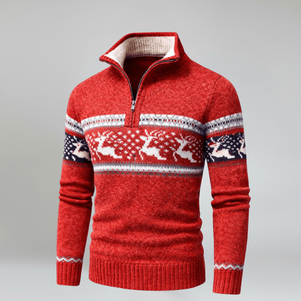 Kris Fair Isle Half - Zip Sweater - Montford & Co