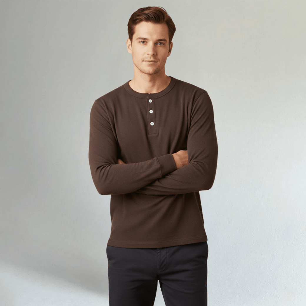 Lightweight Cotton Casual Henley Shirt - Montford & Co