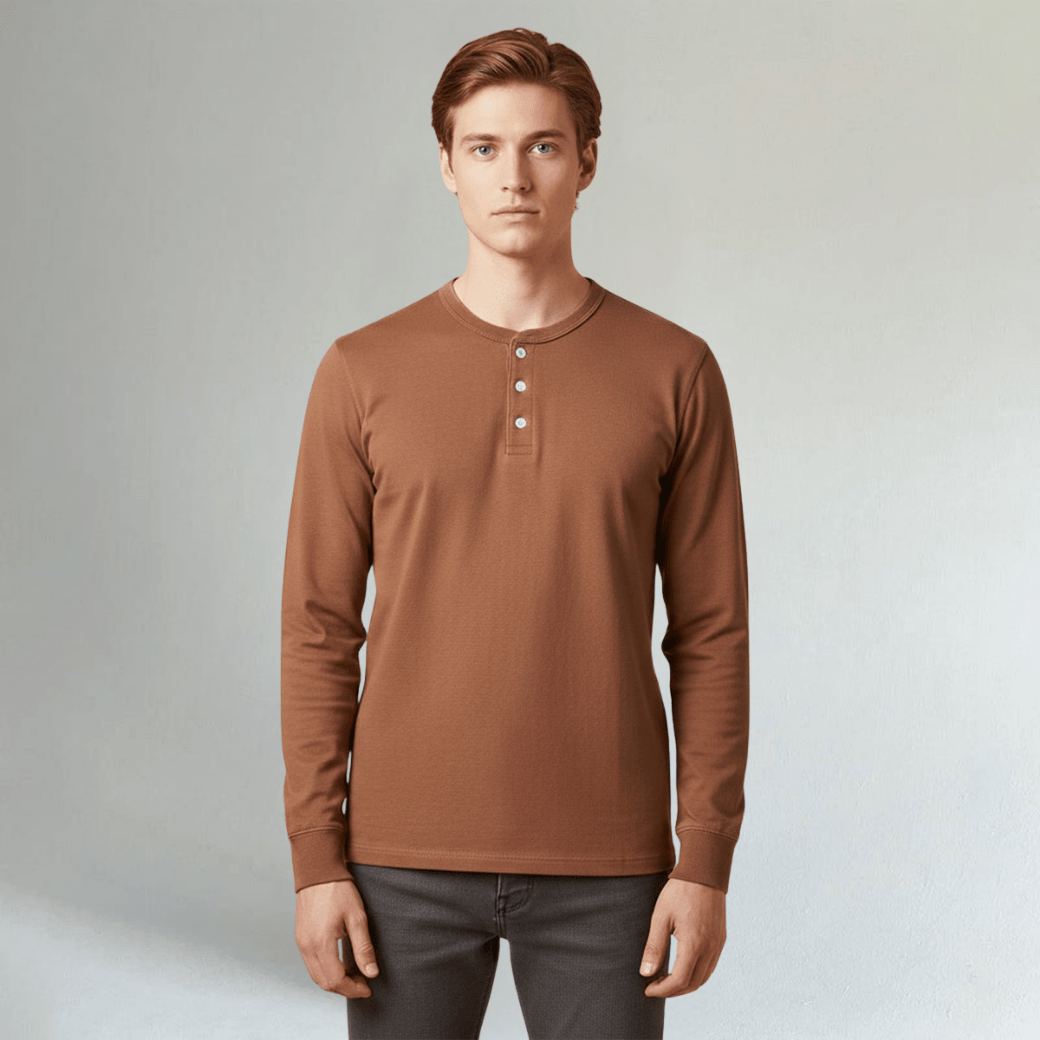 Lightweight Cotton Casual Henley Shirt - Montford & Co