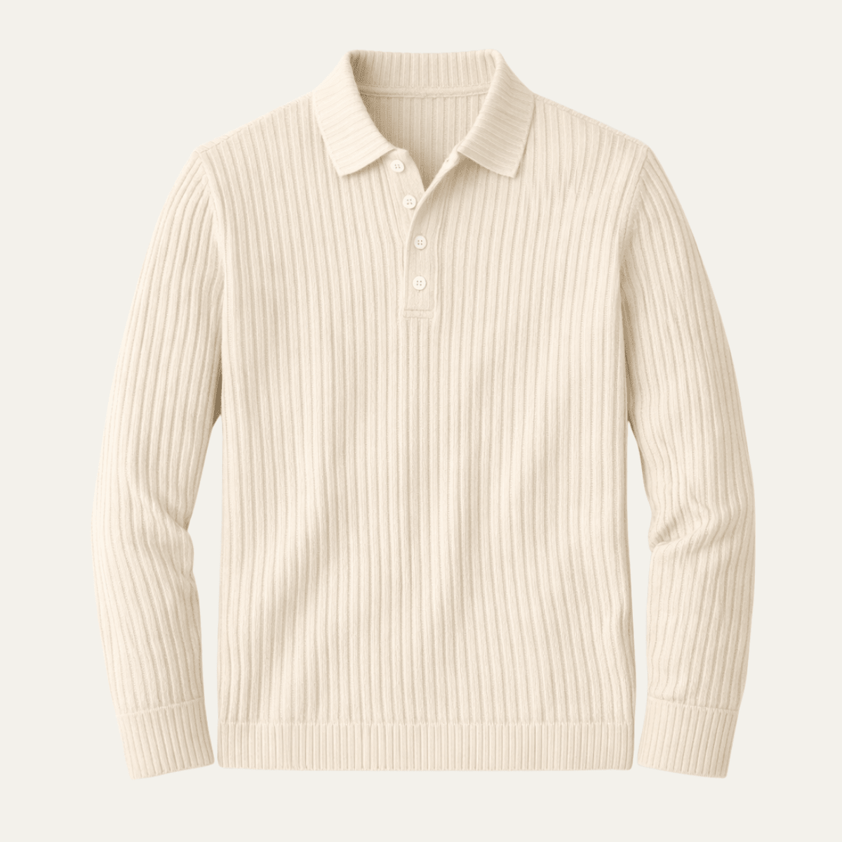 Long Sleeve Polo Shirt with Ribbed Texture - Montford & Co