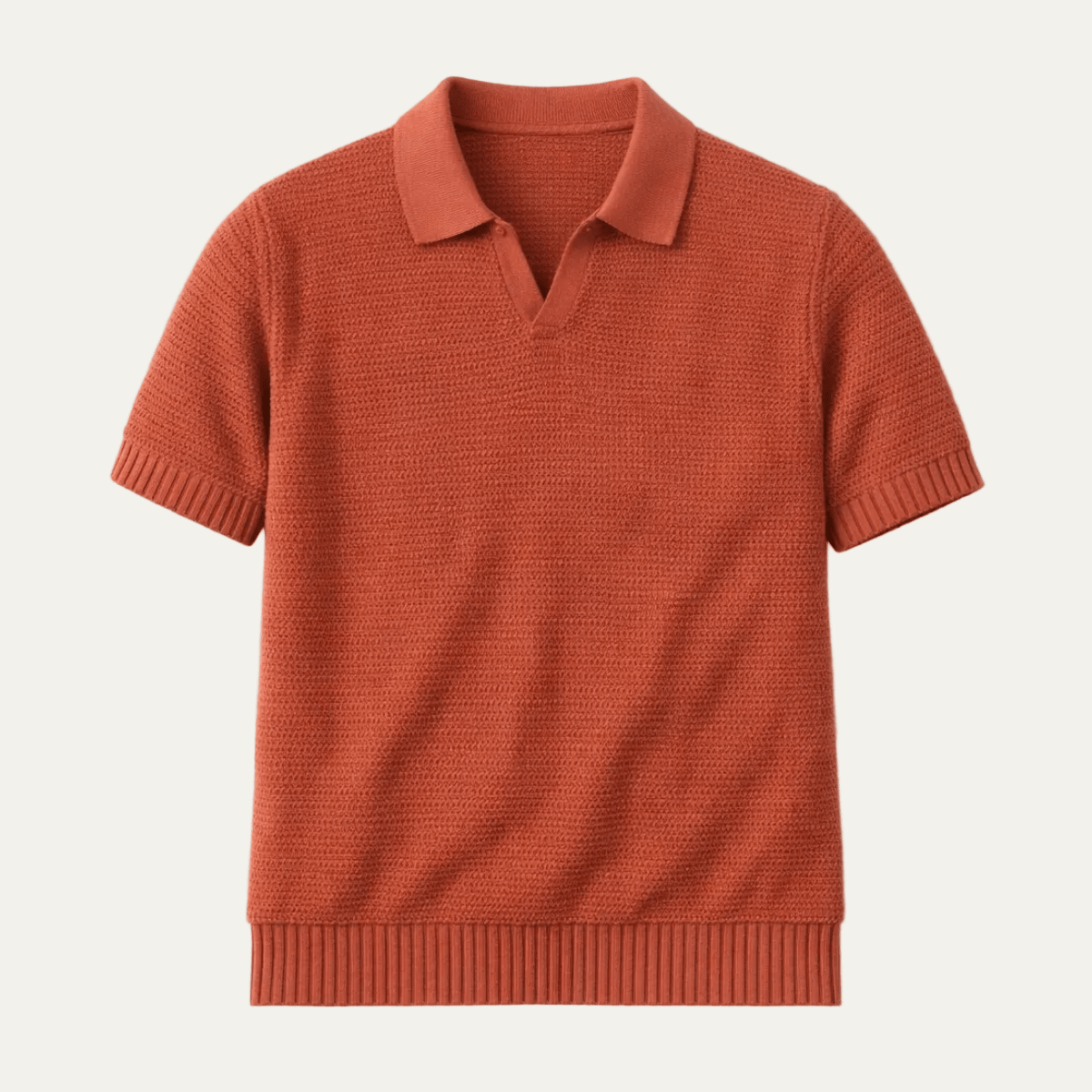 Luxury Knitted V Neck Polo Shirt - Montford & Co