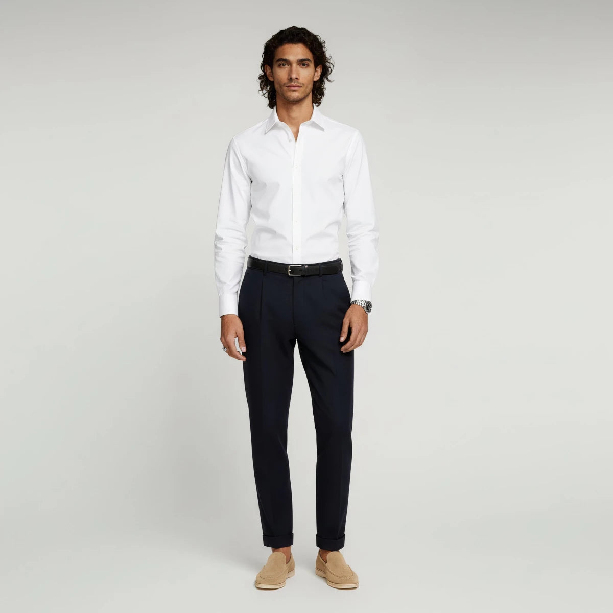 Modern Fit Trousers with Pleats - Montford & Co