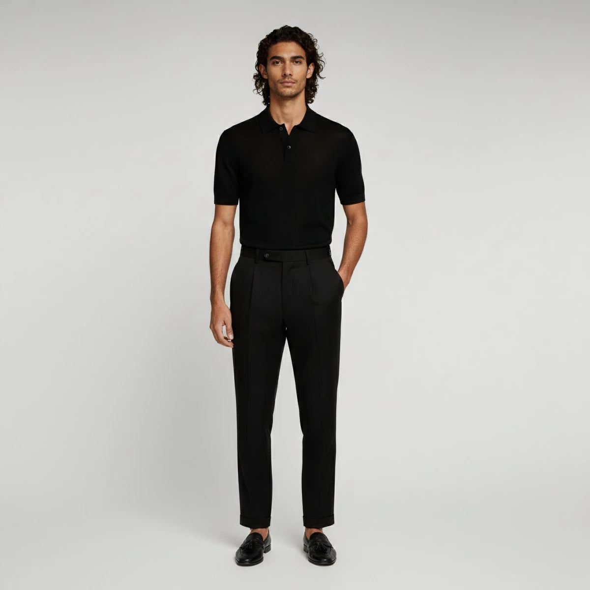 Modern Fit Trousers with Pleats - Montford & Co