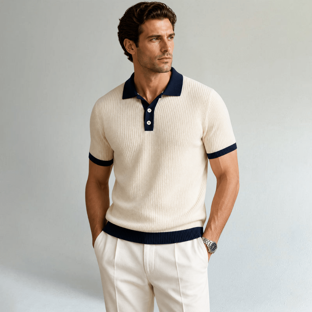 Monferrato Patchwork Knit Polo T-Shirt - Montford & Co