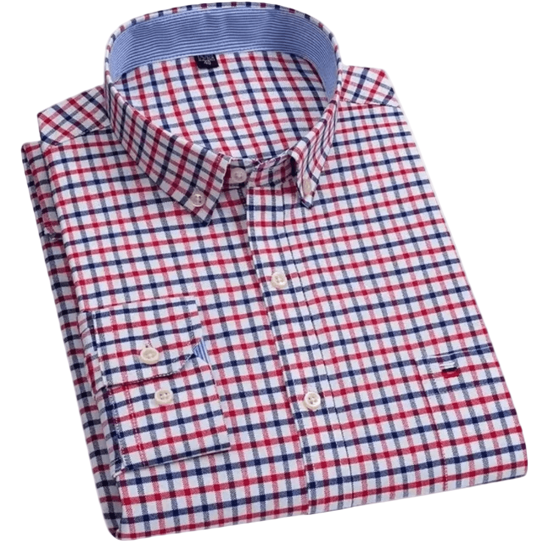 Overhemden – Heren – All Season – Classic Check Shirt met Borstzak – Montford Co - Montford & Co
